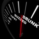 Speedometer showing levels of DUI influences - Drunk, Buzzed, Tipsy